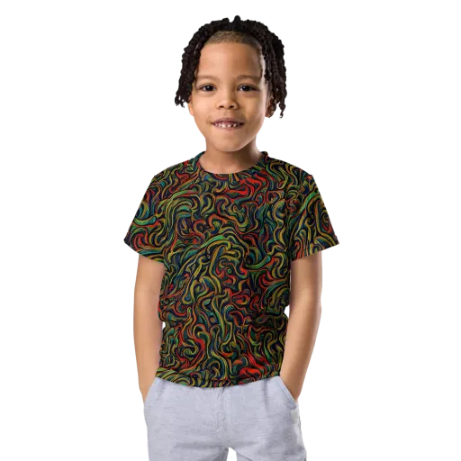 The Color Surge on a Kids Crew Neck T-Shirt