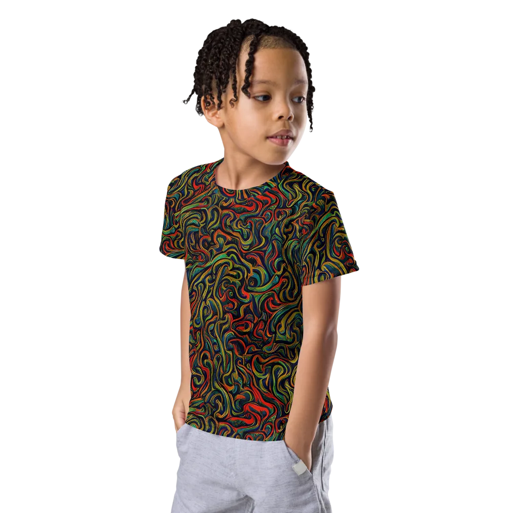 The Color Surge on Kids Crew Neck T-Shirt — Left Front