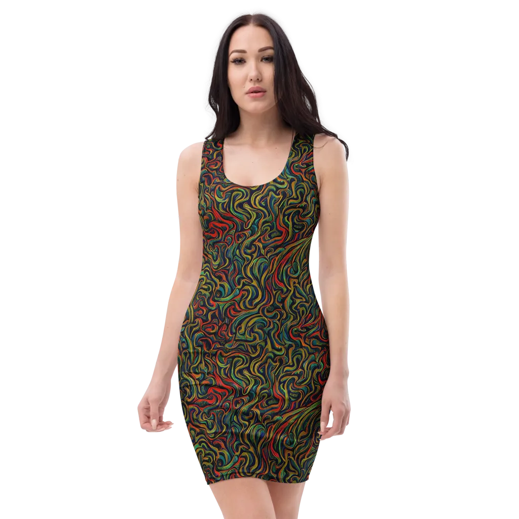 The Color Surge on Bodycon Dress — Front