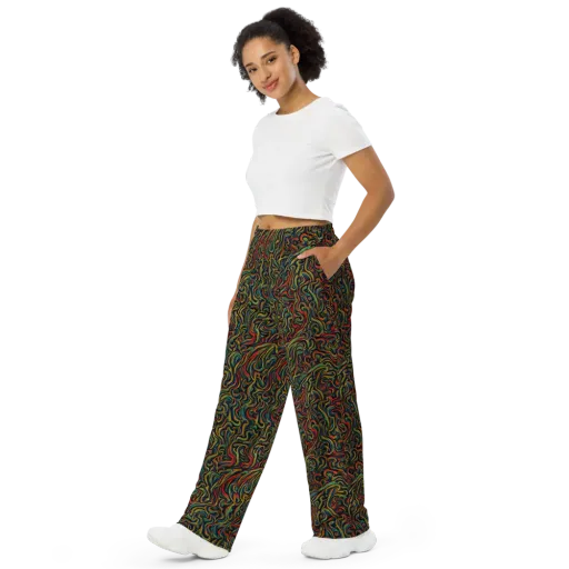 The Color Surge on a Wide-Leg Pants