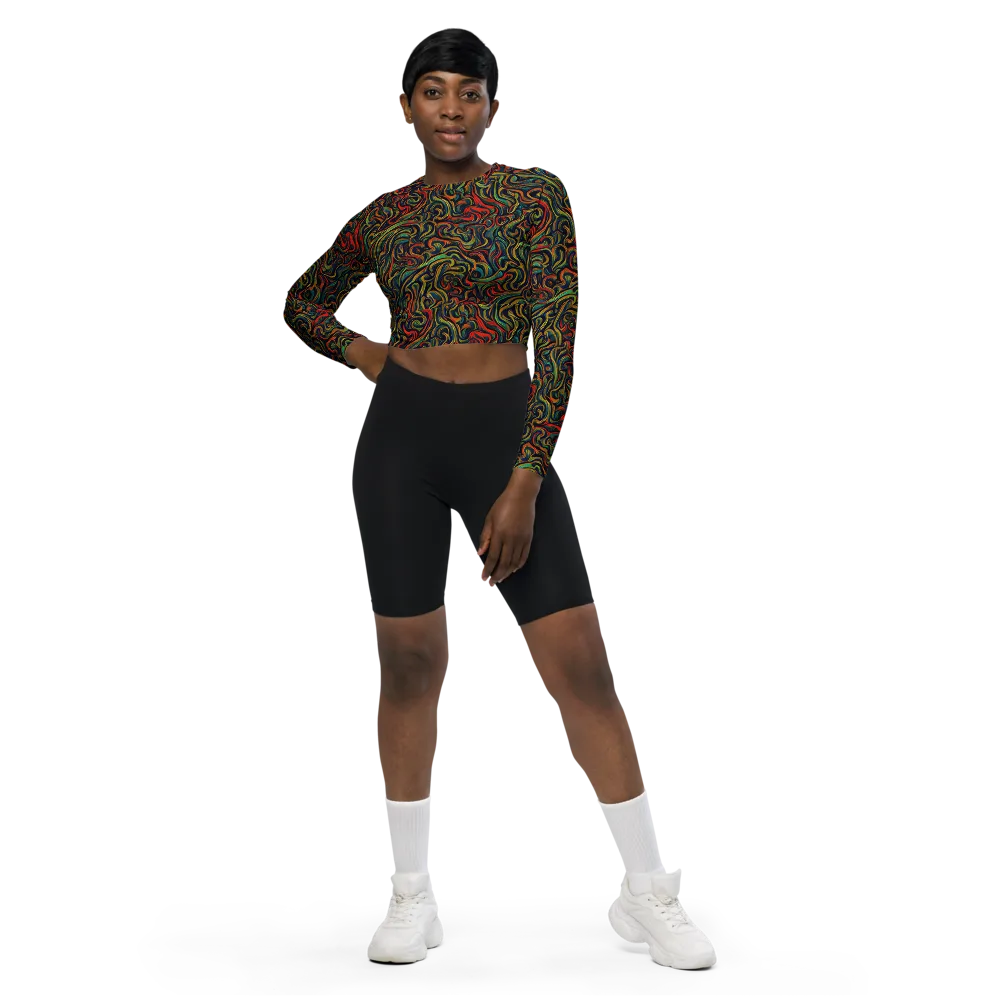 The Color Surge on Long Sleeve Crop Top — Front
