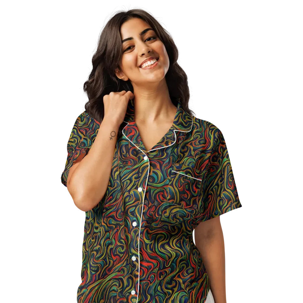 The Color Surge on Women's Short Sleeve Pajama Top — Front