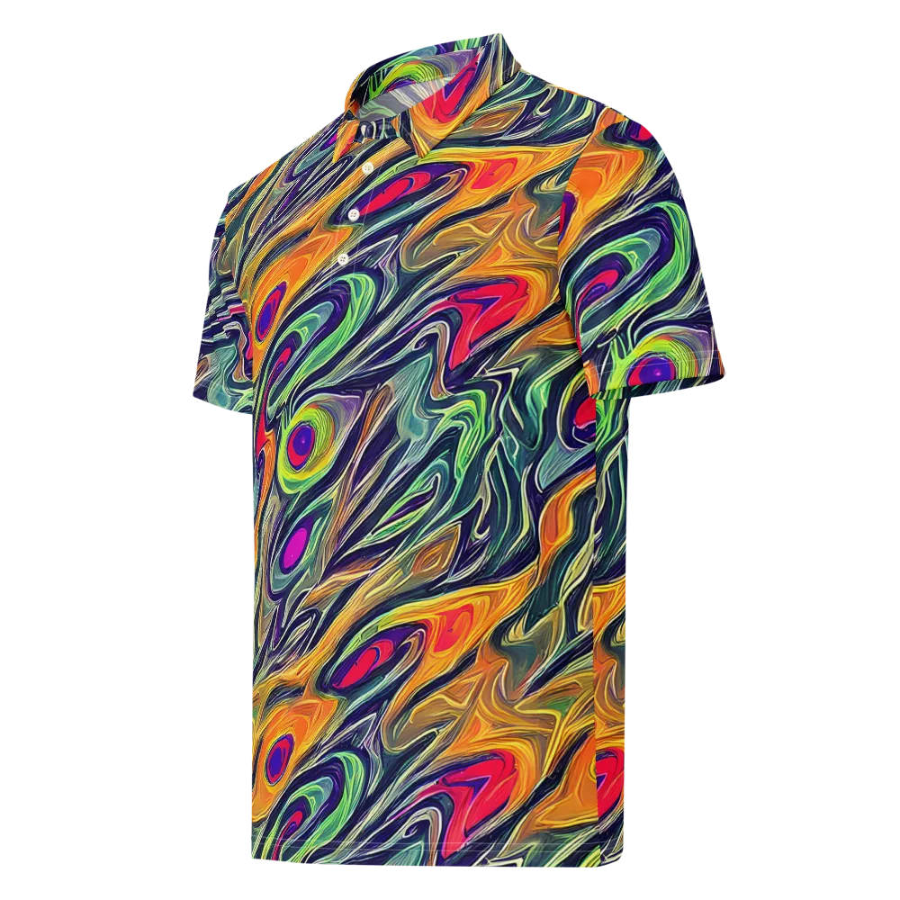Chromatic Feather on Men's Slim Fit Polo Shirt — Left Front