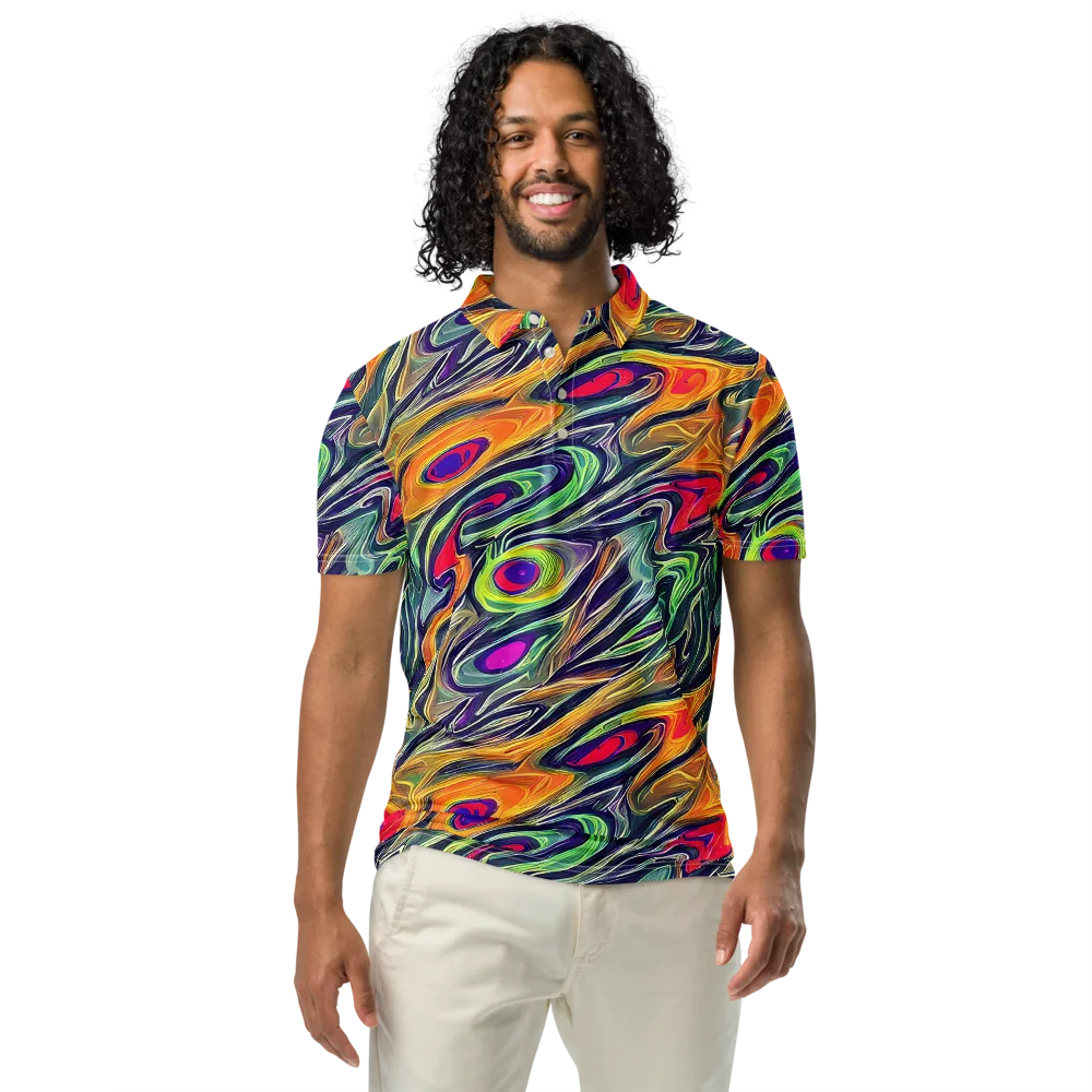 Chromatic Feather on Men's Slim Fit Polo Shirt — Front