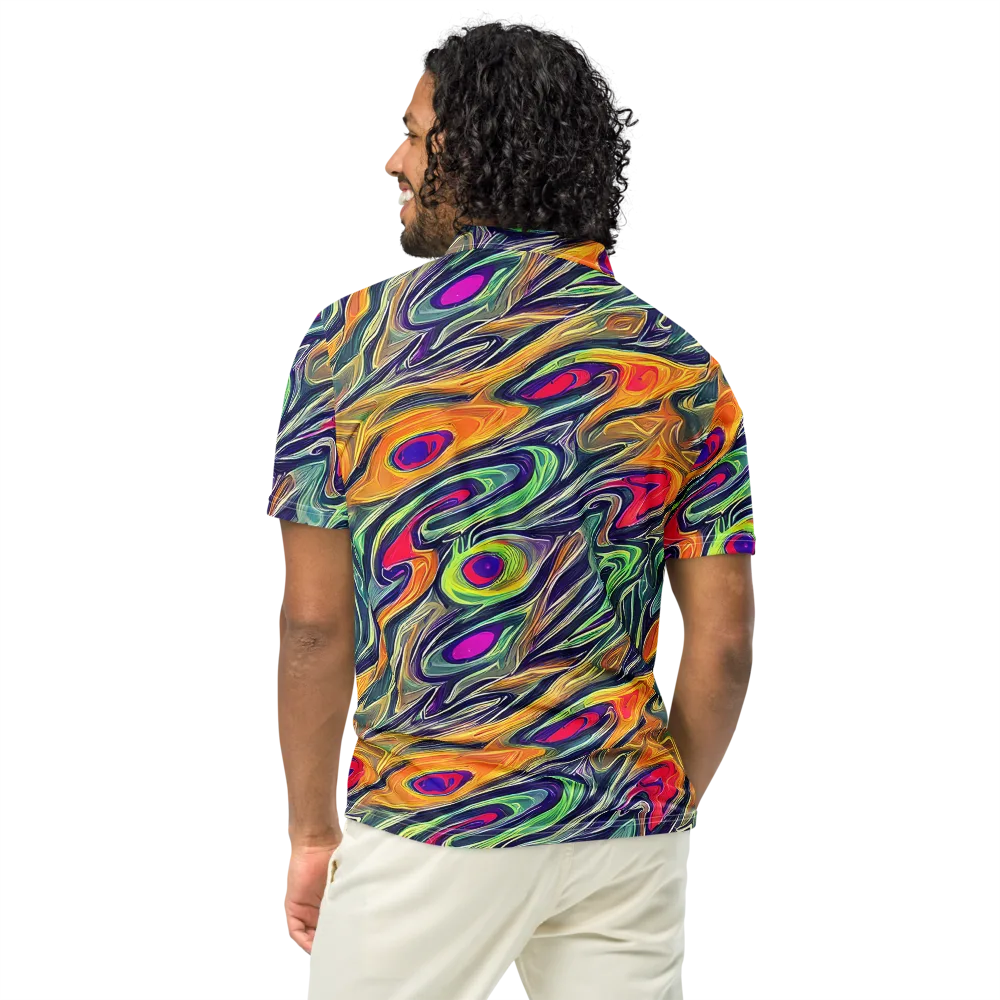 Chromatic Feather on Men's Slim Fit Polo Shirt — Back