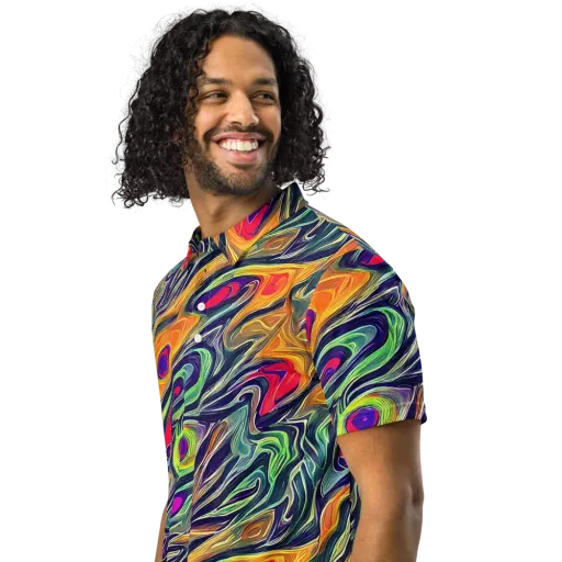 Chromatic Feather on a Men's Slim Fit Polo Shirt