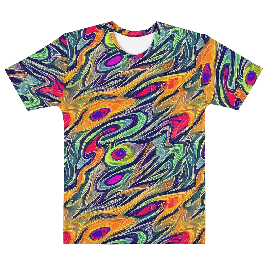 Chromatic Feather on Men's Cotton Crew Neck T-Shirt — Front