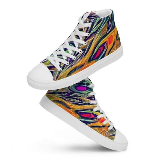 Chromatic Feather on a Men's High Top Canvas Shoes