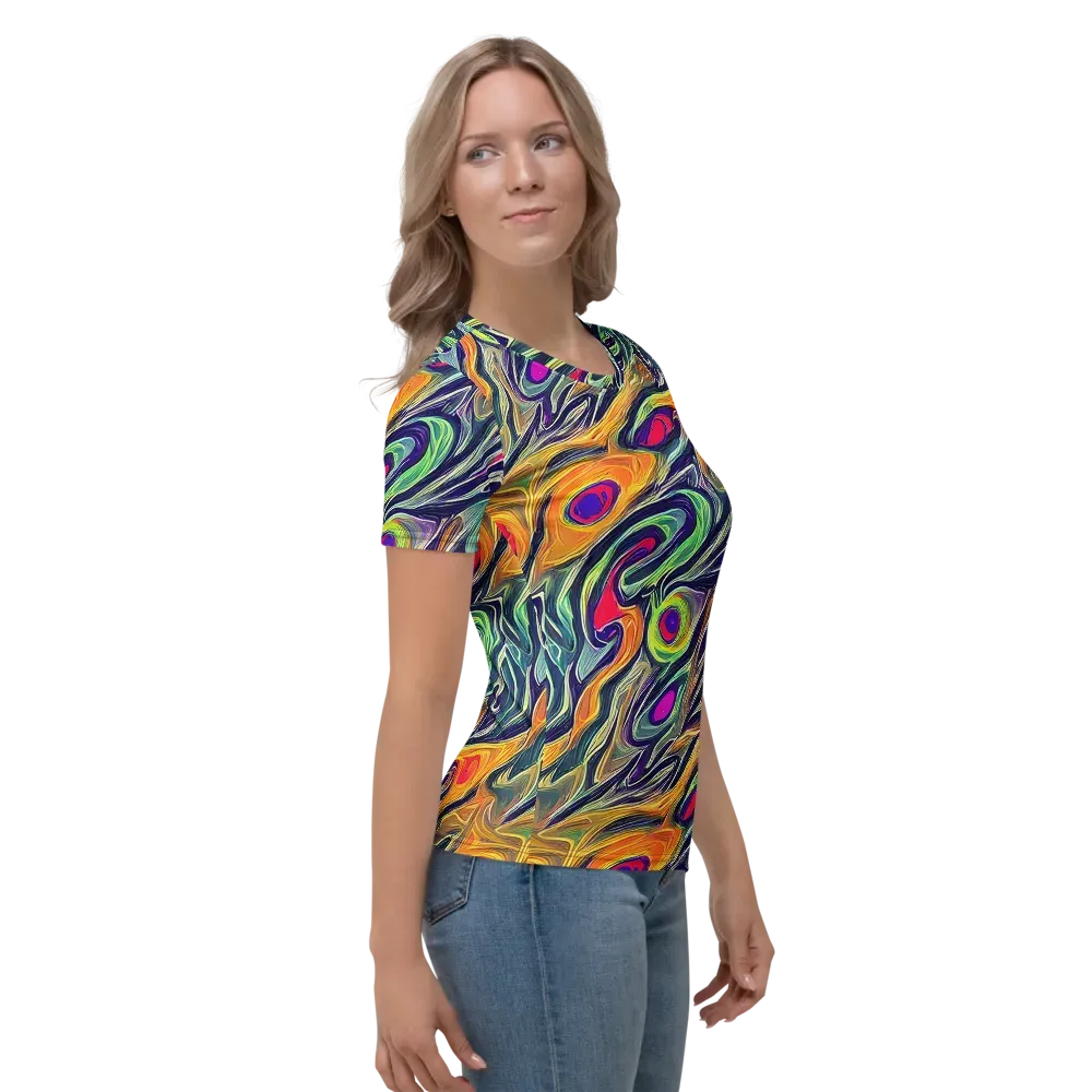 Chromatic Feather on Women's Crew Neck T-Shirt — Right