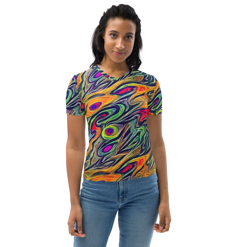 Chromatic Feather on Women's Crew Neck T-Shirt — Front