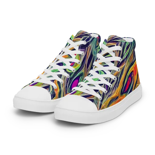 Chromatic Feather on a Women's High Top Canvas Shoes