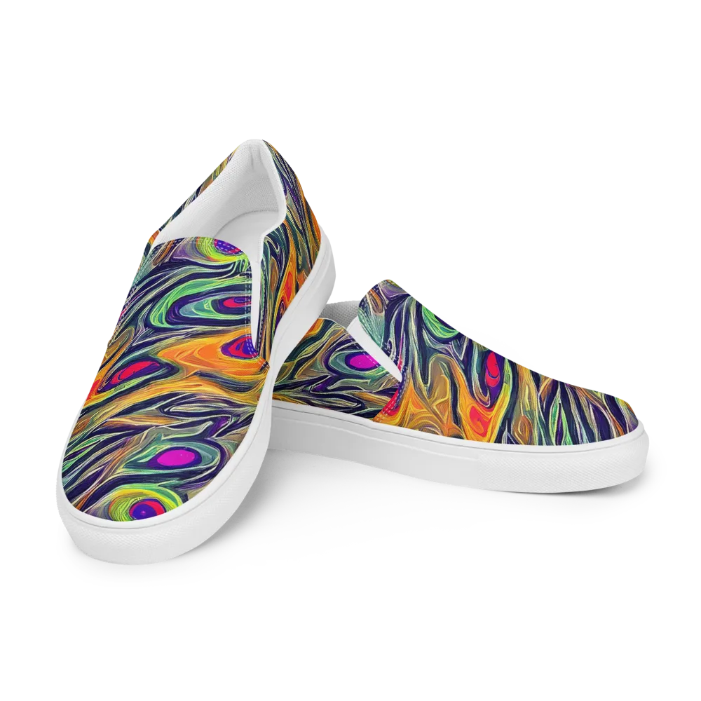 Chromatic Feather on Men's Slip-On Canvas Shoes — Left Front