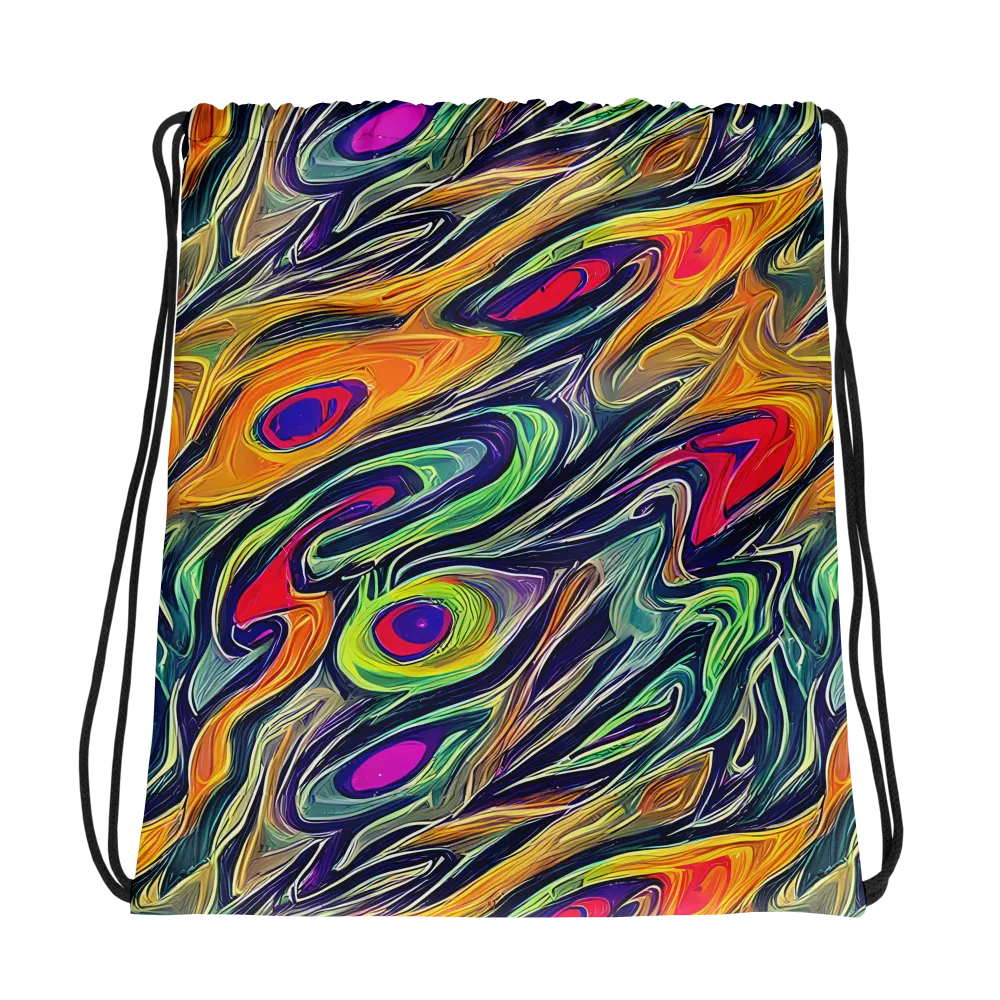 Chromatic Feather on Drawstring Bag — Photo