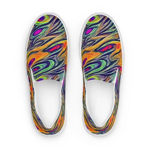 Chromatic Feather on a Women's Slip-On Canvas Shoes