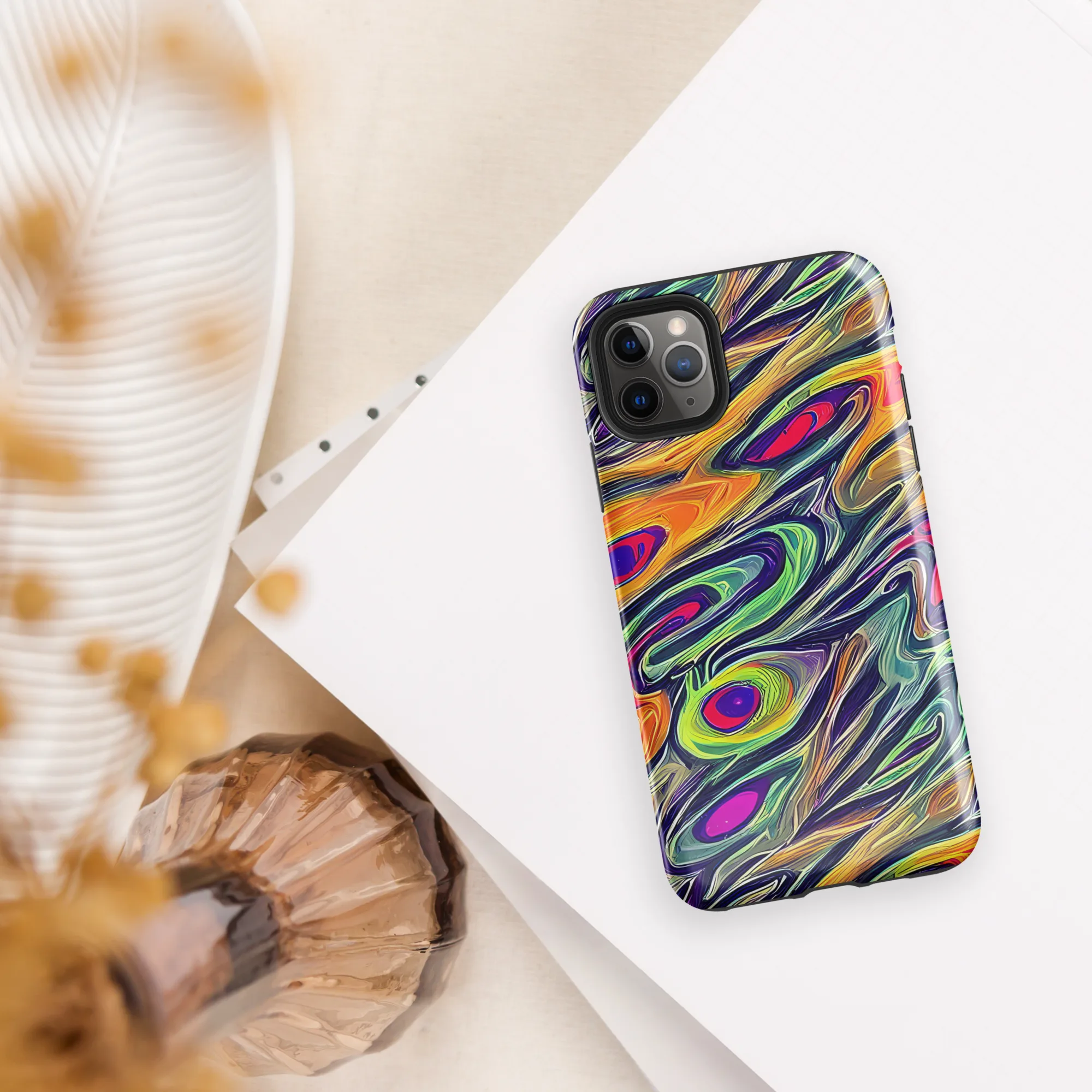 Chromatic Feather on Tough Case for iPhone® — Front