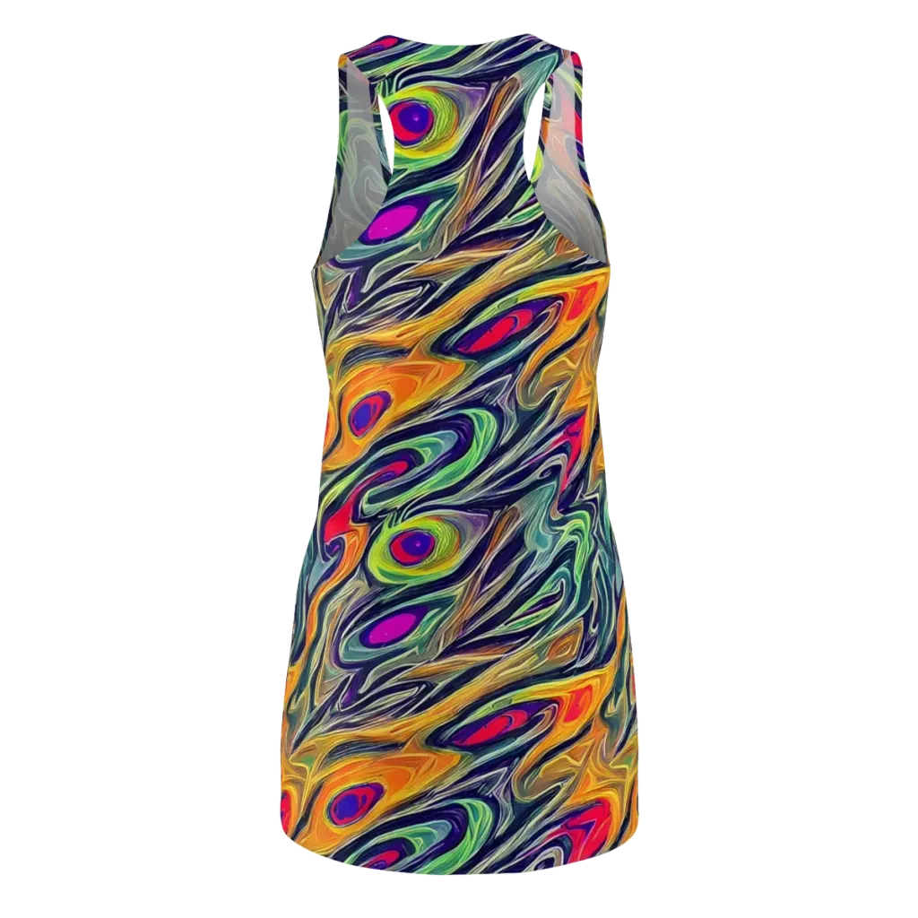 Chromatic Feather on Racerback Dress — Back