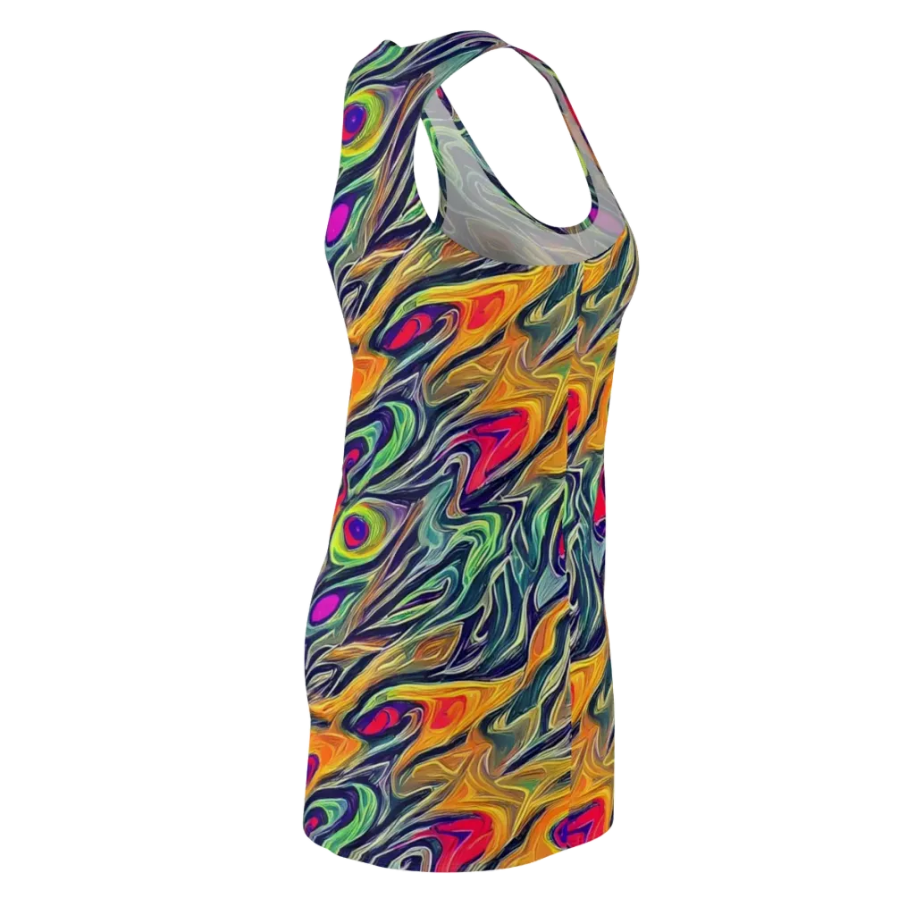 Chromatic Feather on Racerback Dress — Back Side