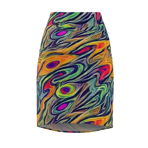 Chromatic Feather on a Pencil Skirt