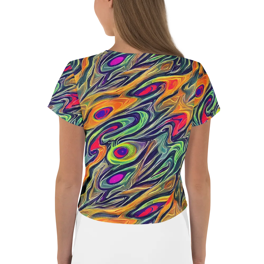 Chromatic Feather on Crop Tee — Back