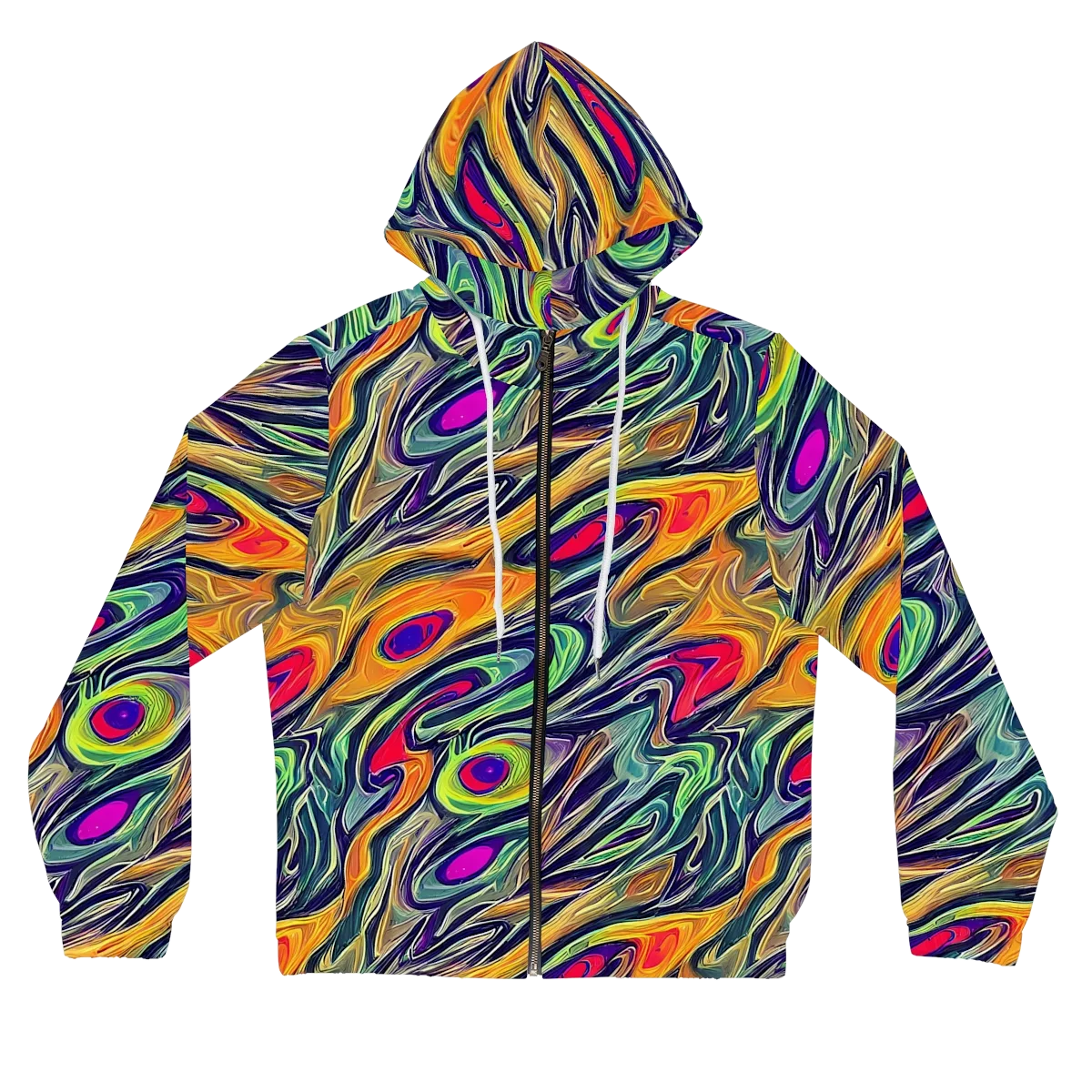 Chromatic Feather on Women's Full-Zip Hoodie — Front