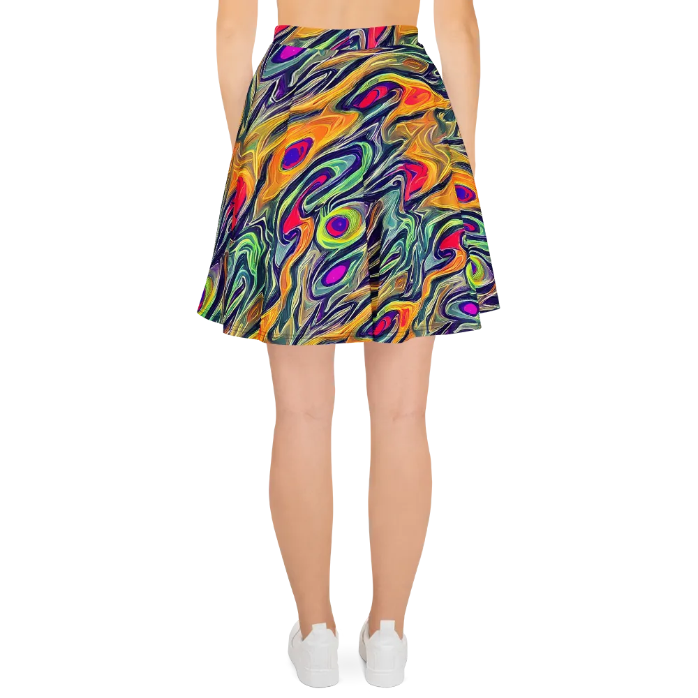 Chromatic Feather on Skater Skirt — Back