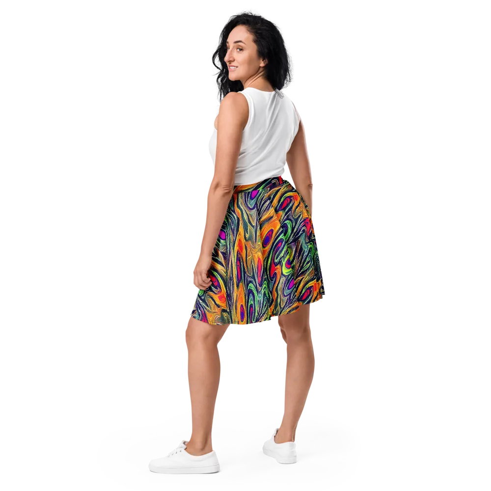 Chromatic Feather on Skater Skirt — Back
