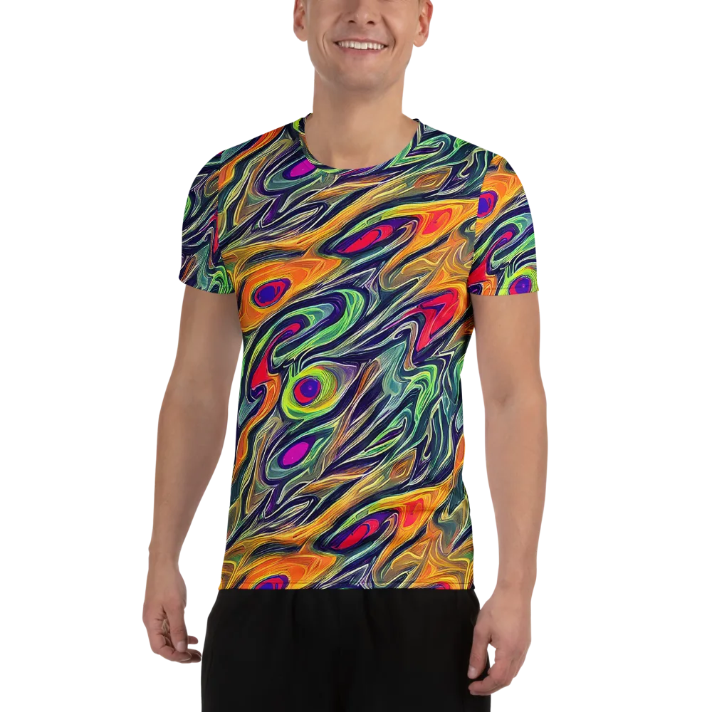 Chromatic Feather on Men's Athletic T-Shirt — Front