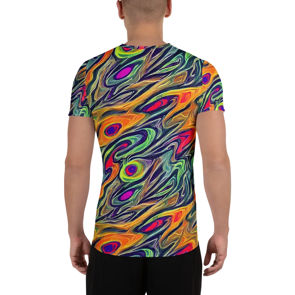 Chromatic Feather on Men's Athletic T-Shirt — Back