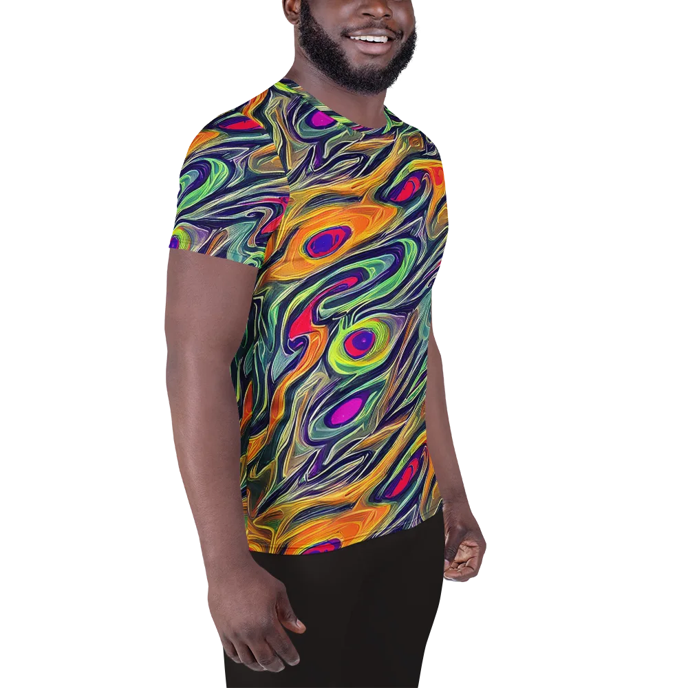 Chromatic Feather on Men's Athletic T-Shirt — Right