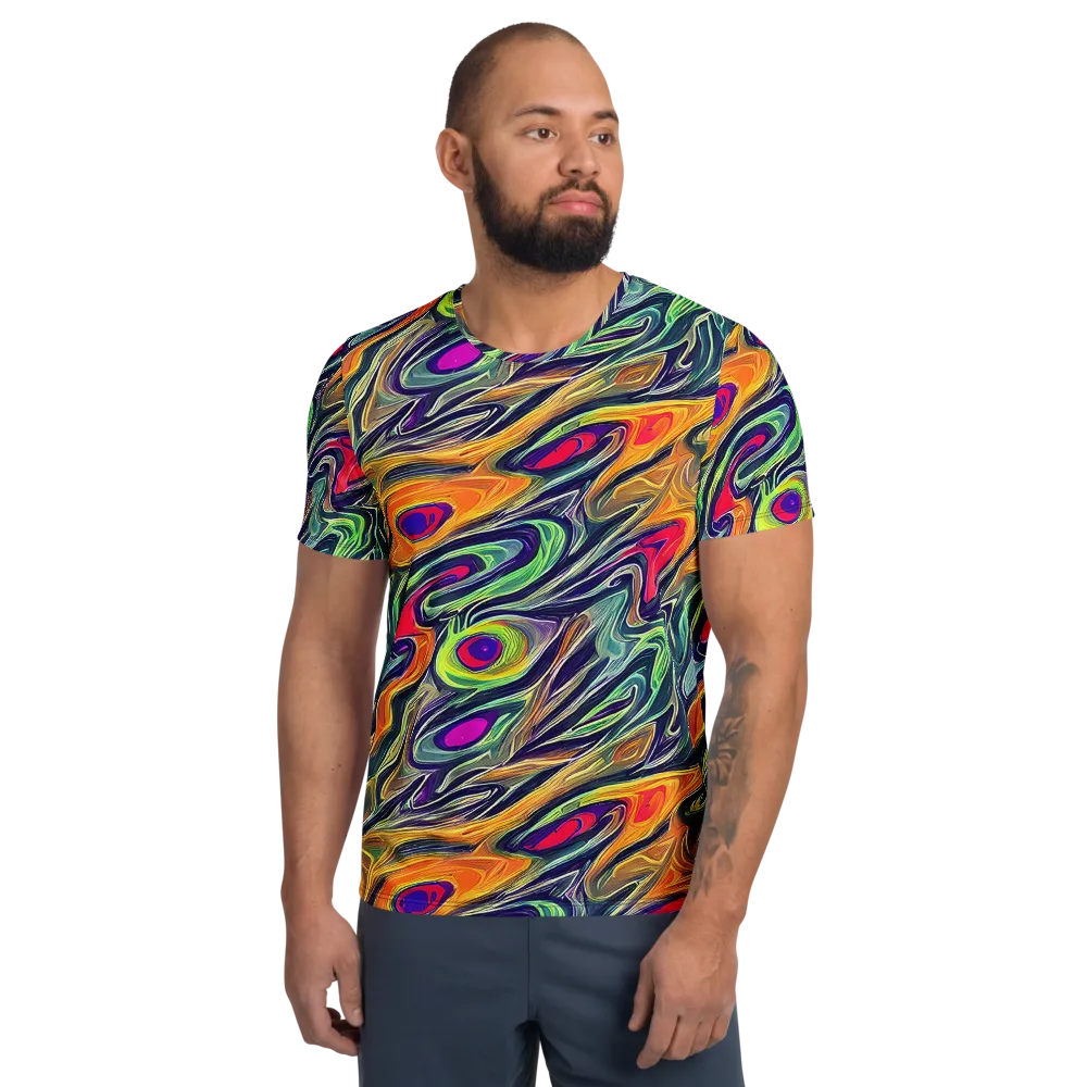 Chromatic Feather on Men's Athletic T-Shirt — Front