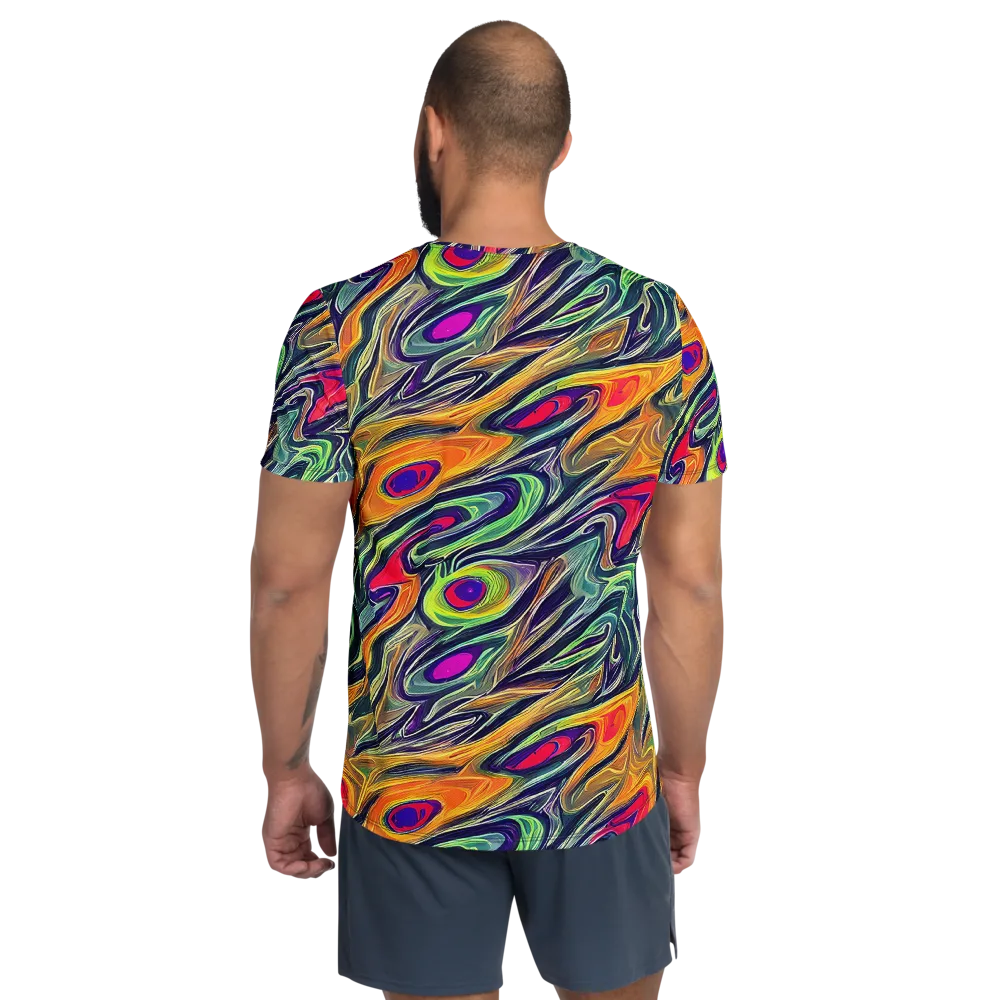 Chromatic Feather on Men's Athletic T-Shirt — Back