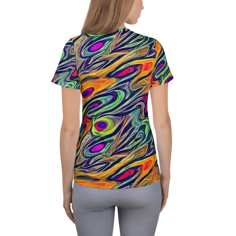 Chromatic Feather on Women's Athletic T-Shirt — Back