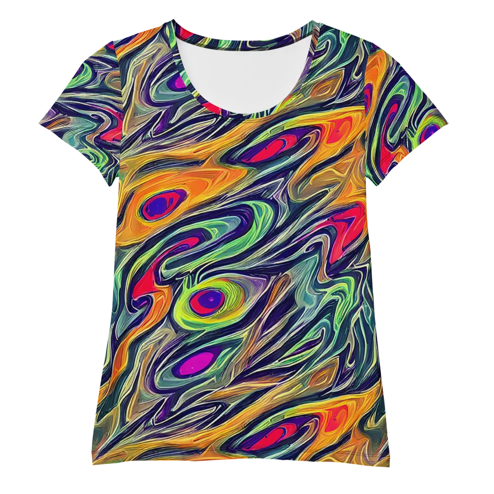 Chromatic Feather on Women's Athletic T-Shirt — Front