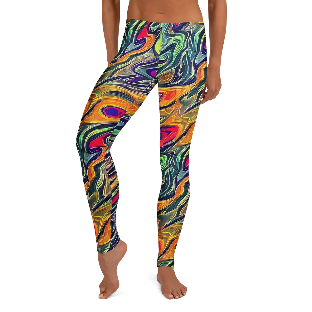 Chromatic Feather on Leggings — Front