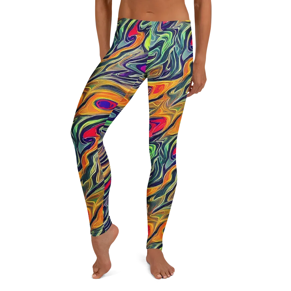 Chromatic Feather on Leggings — Front