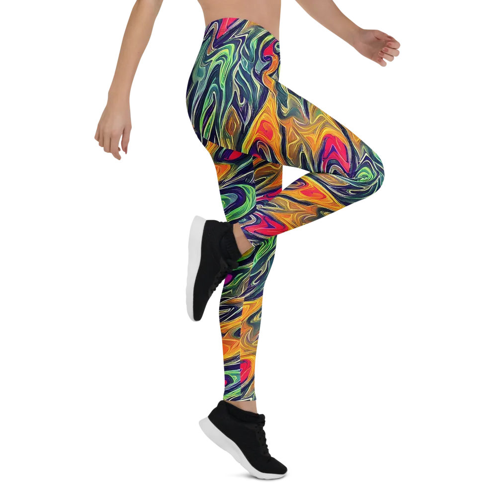 Chromatic Feather on Leggings — Right