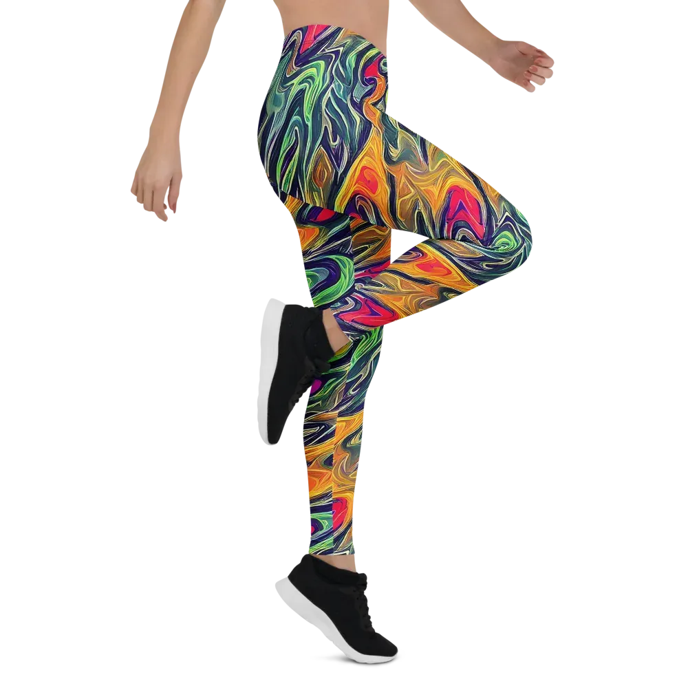 Chromatic Feather on Leggings — Right