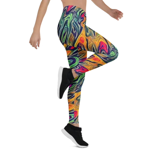 Chromatic Feather on a Leggings