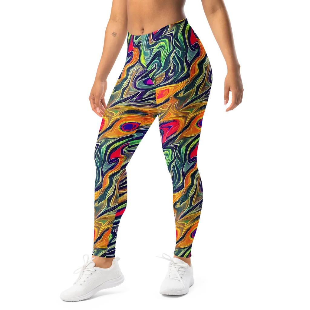 Chromatic Feather on Leggings — Left Front