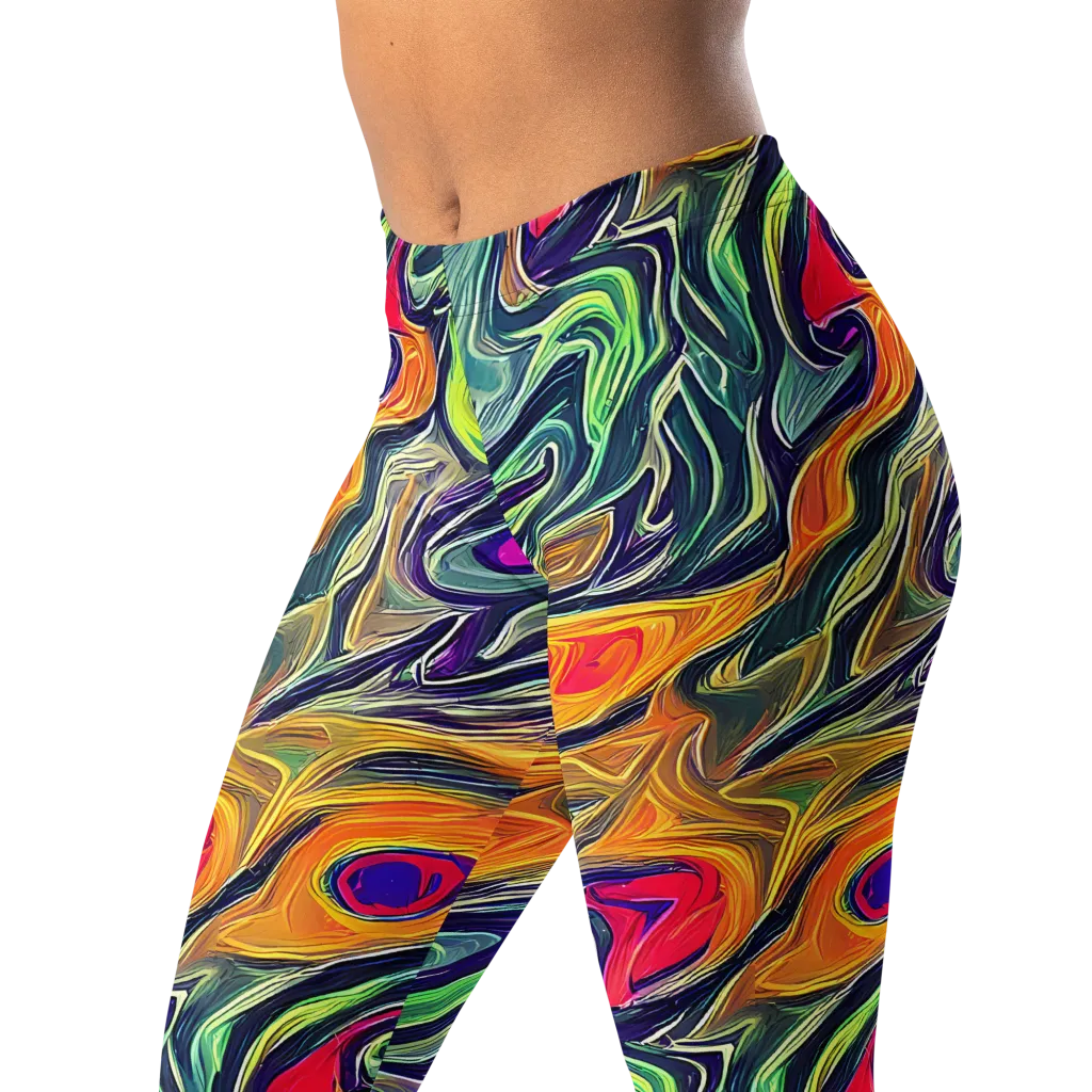 Chromatic Feather on Leggings — Left Front