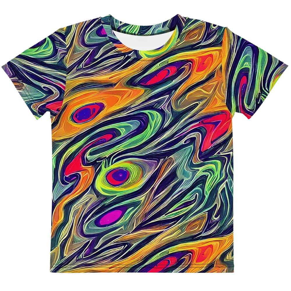 Chromatic Feather on Kids Crew Neck T-Shirt — Front
