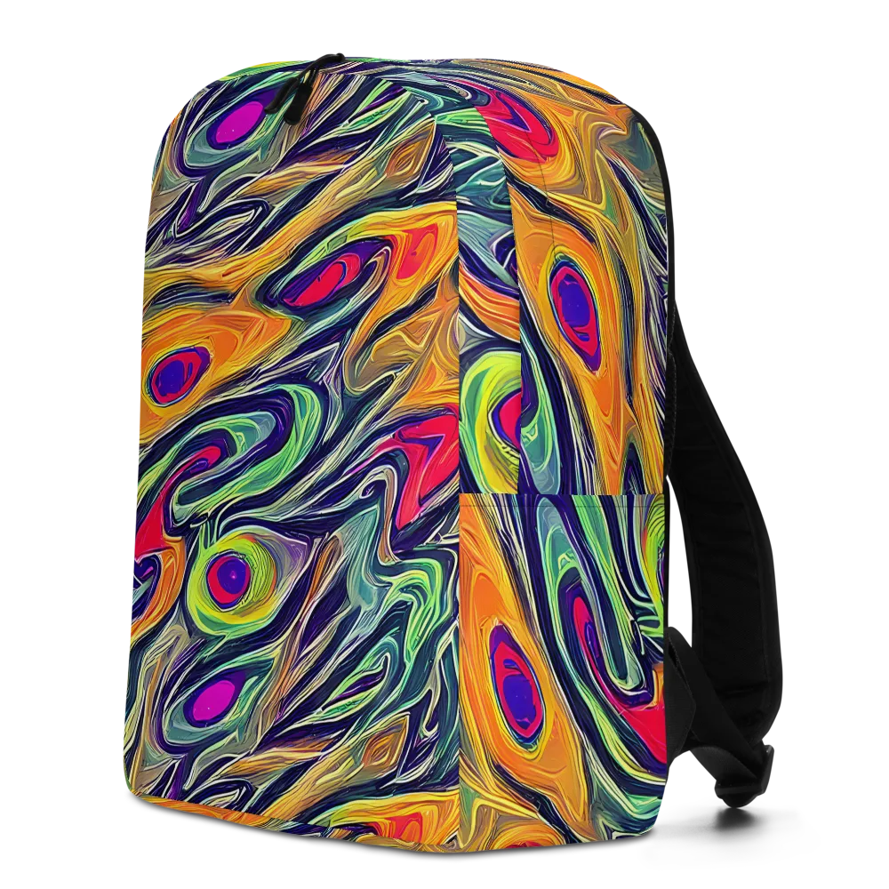 Chromatic Feather on Minimalist Backpack — Left
