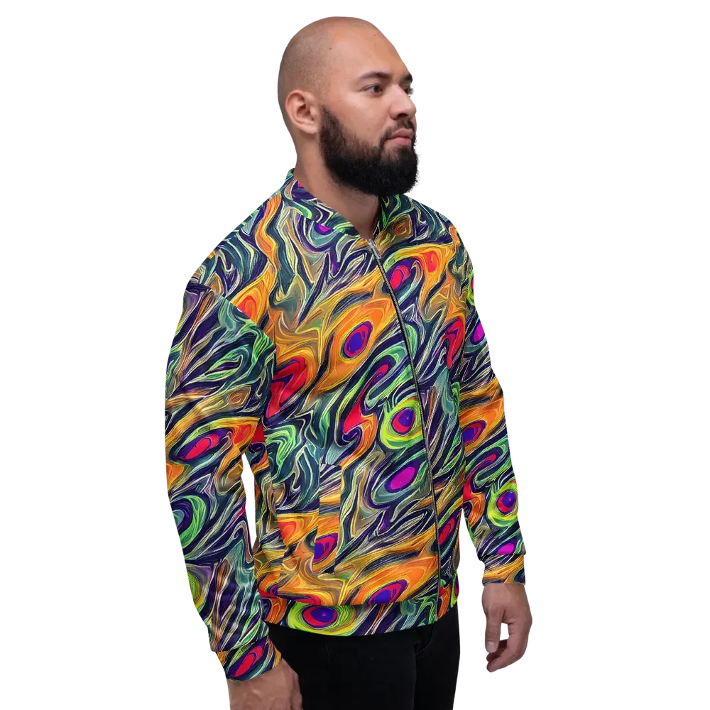 Chromatic Feather on Bomber Jacket — Right