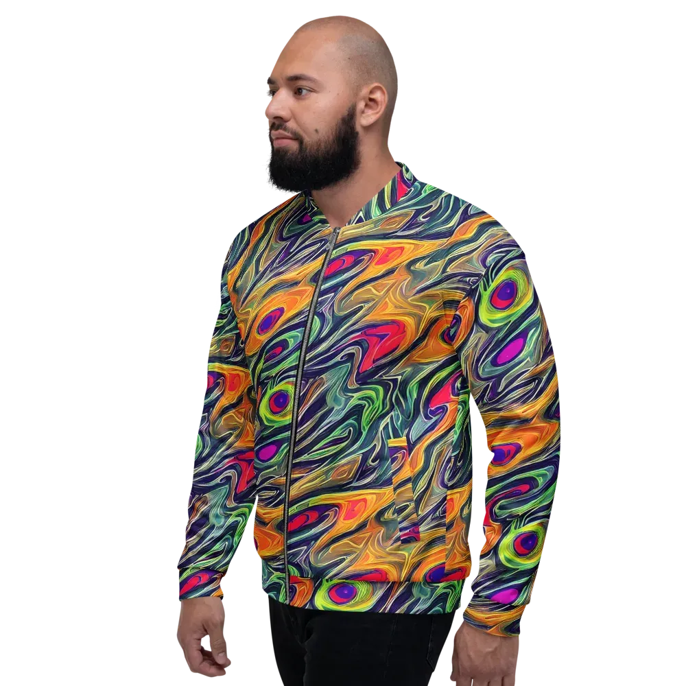 Chromatic Feather on Bomber Jacket — Left