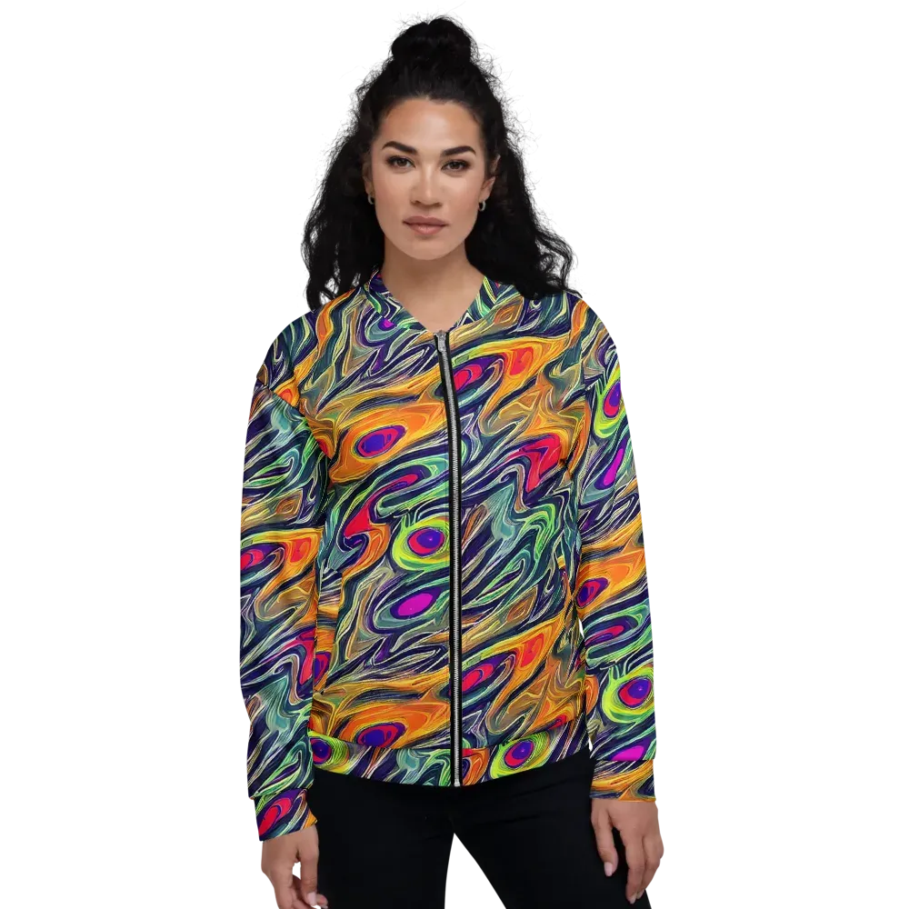 Chromatic Feather on Bomber Jacket — Front
