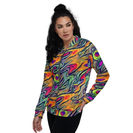 Chromatic Feather on a Bomber Jacket
