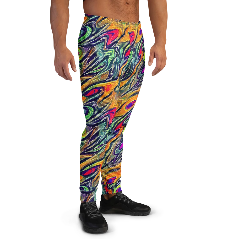 Chromatic Feather on Men's Joggers — Right