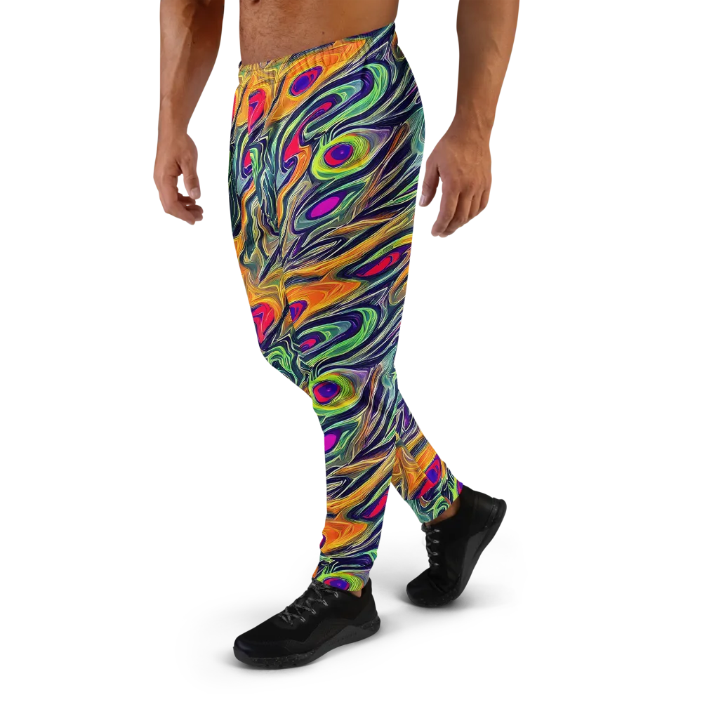 Chromatic Feather on Men's Joggers — Left