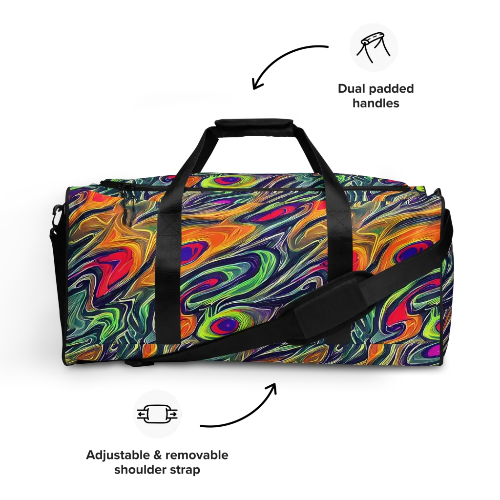 Chromatic Feather on Duffle Bag — Front