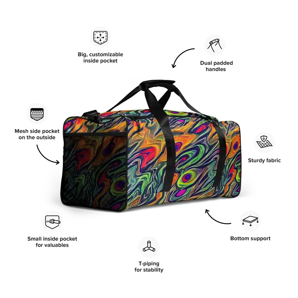 Chromatic Feather on Duffle Bag — Right Front
